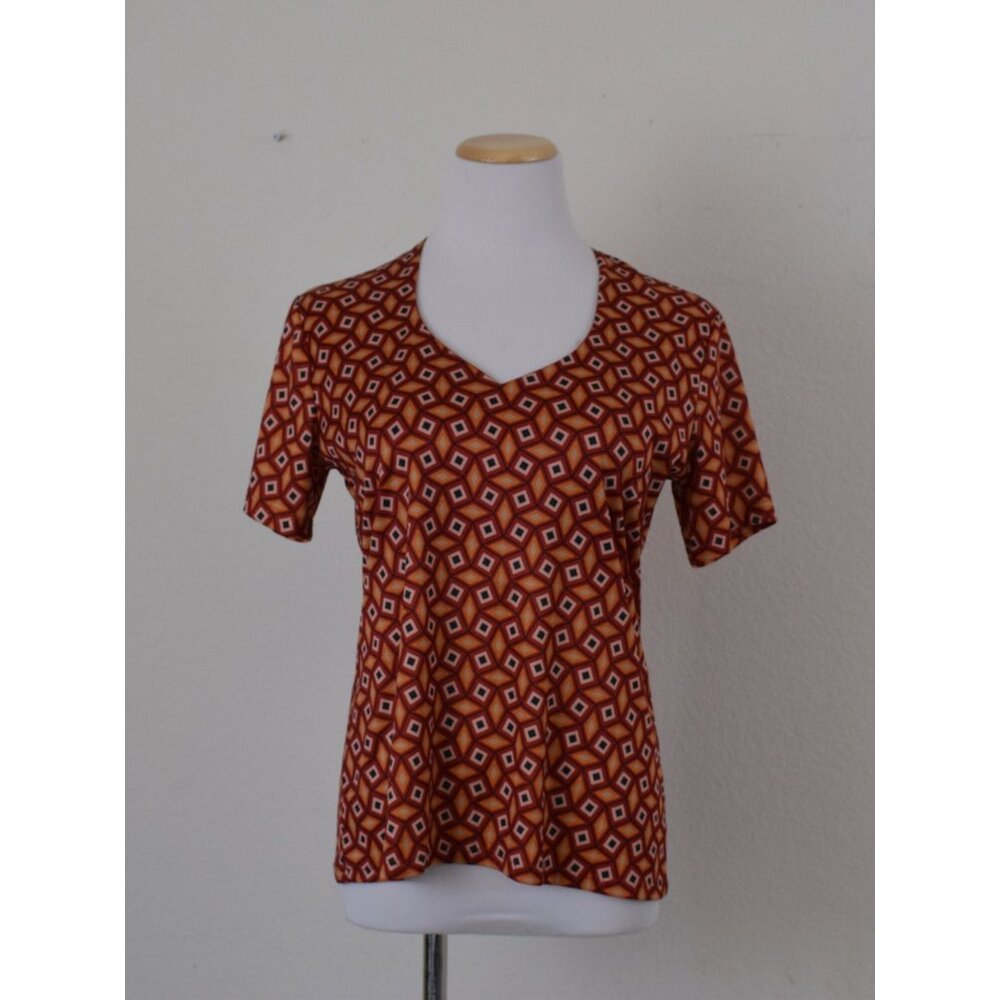 Vintage 80s Polyester Geometric Top - Picture 3 of 11